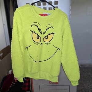 Grinch Fuzzy Lime Green Sweater